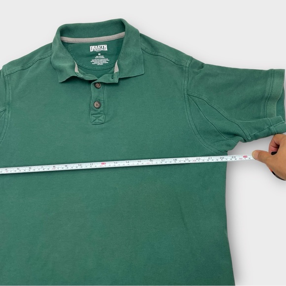 Duluth Trading Polo Shirt Mens Medium Short Sleeve Green Long Tail Cotton Heavy - Picture 8 of 9